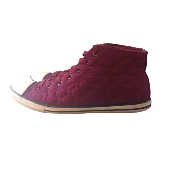 Converse Chuck Taylor Quilted Burgundy High Tops Men's size 8.5 - Picture 4 of 11